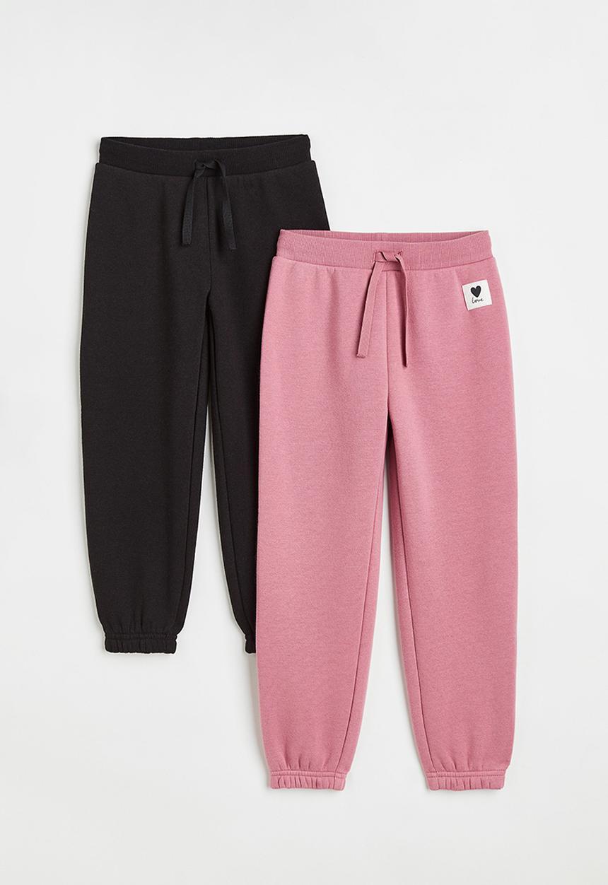 H&M - 2 Pack joggers - old rose & black