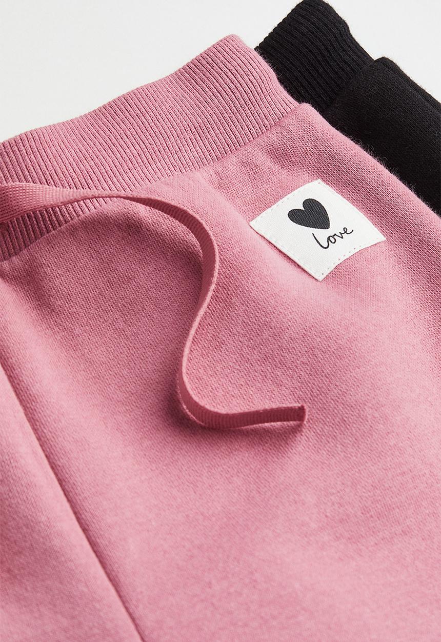 H&M - 2 Pack joggers - old rose & black