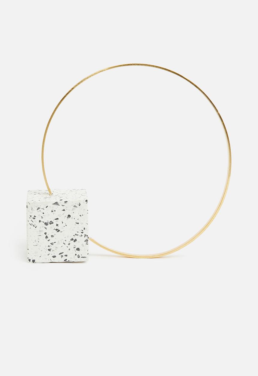 Sixth Floor - Halo terrazzo bookend - gold