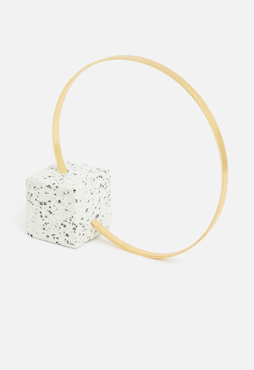 Sixth Floor - Halo terrazzo bookend - gold