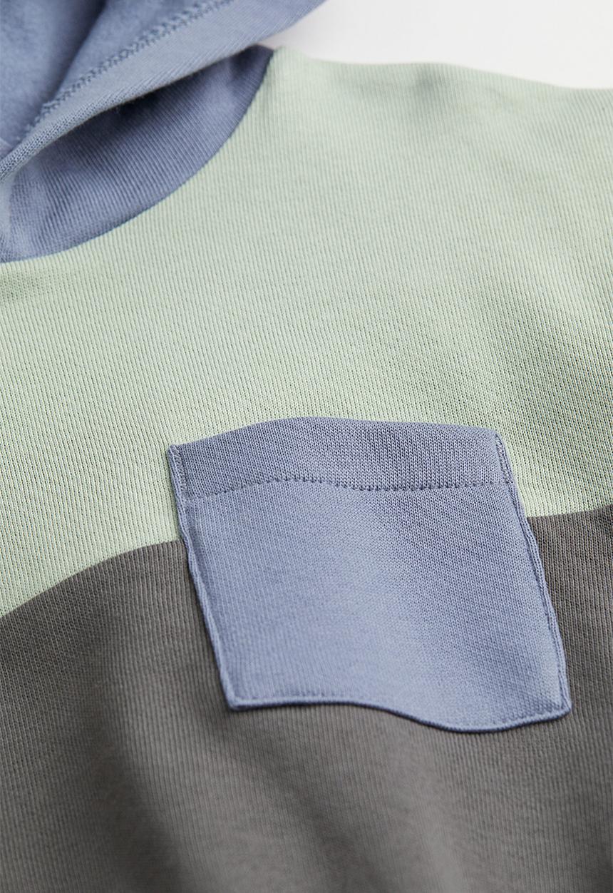H&M - Block-coloured hoodie - light green/block-patterned