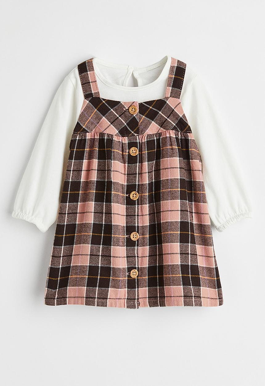 H&M - 2 Piece cotton set - white/checked