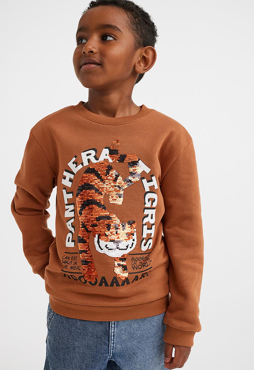H&M - Reversible sequin motif sweatshirt - brown