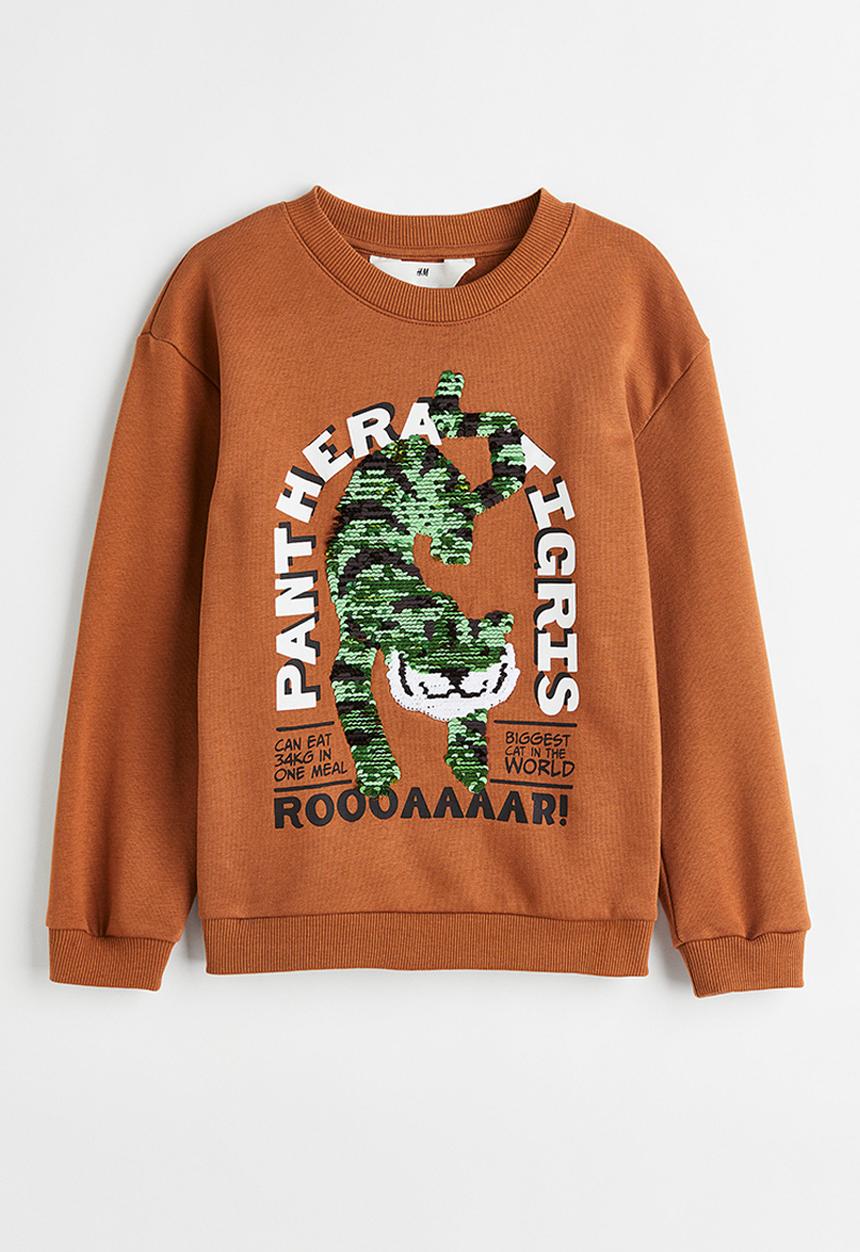 H&M - Reversible sequin motif sweatshirt - brown