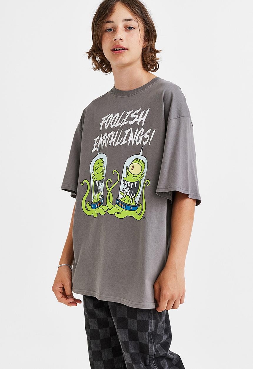 H&M - Oversized printed T-shirt - grey/the simpsons