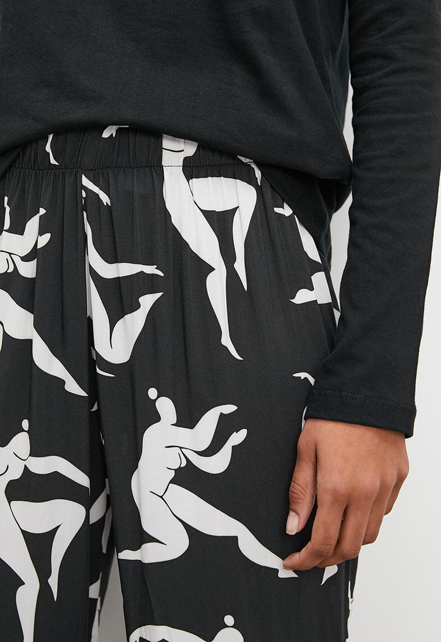 Superbalist - Long sleeve top & pants set - black & white