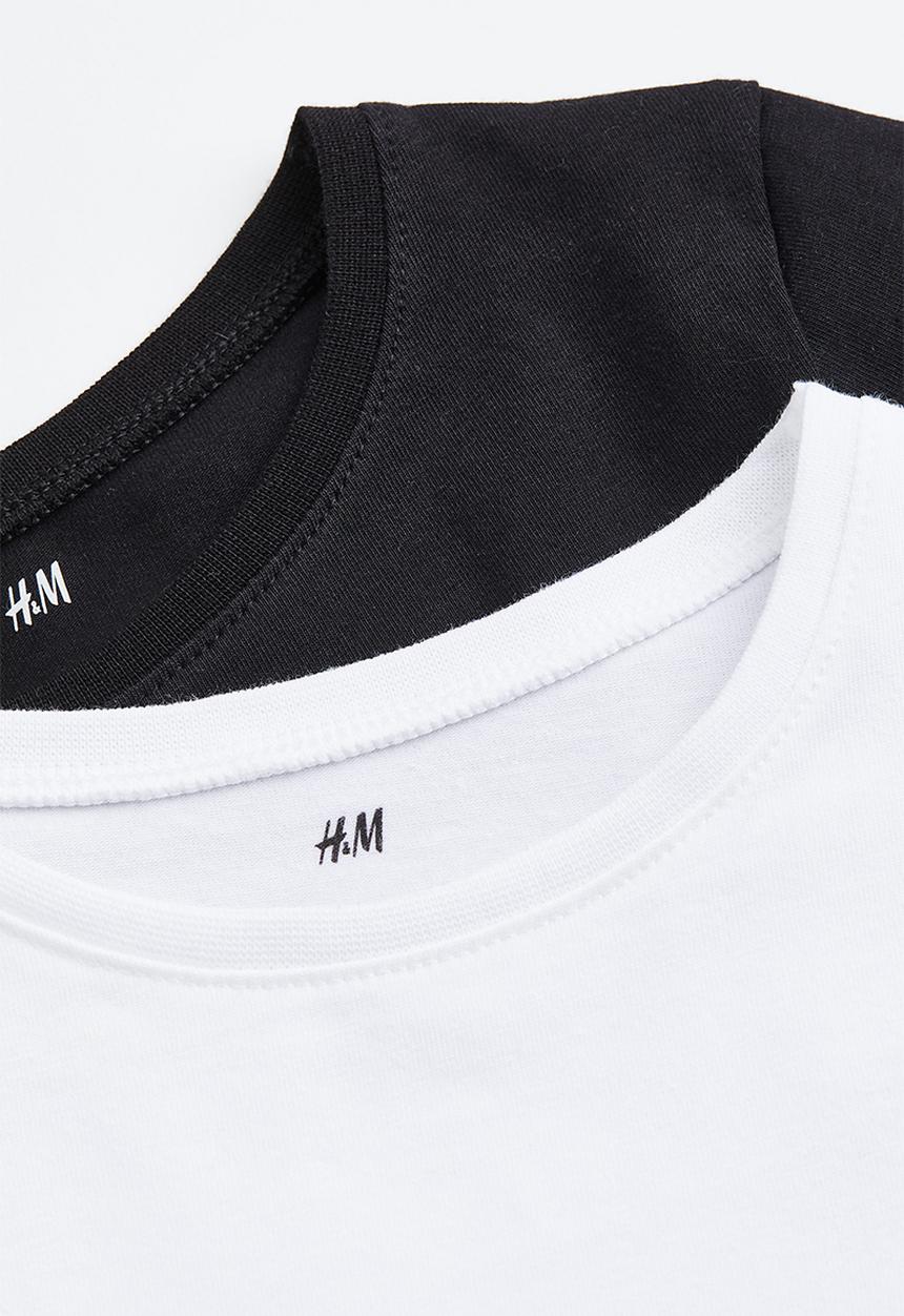 H&M - 2 Pack long sleeved tops - white & black