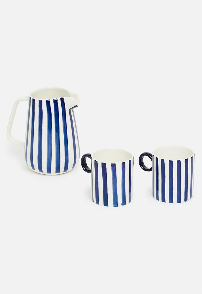 Urchin Art - Matt pitcher - blue and white