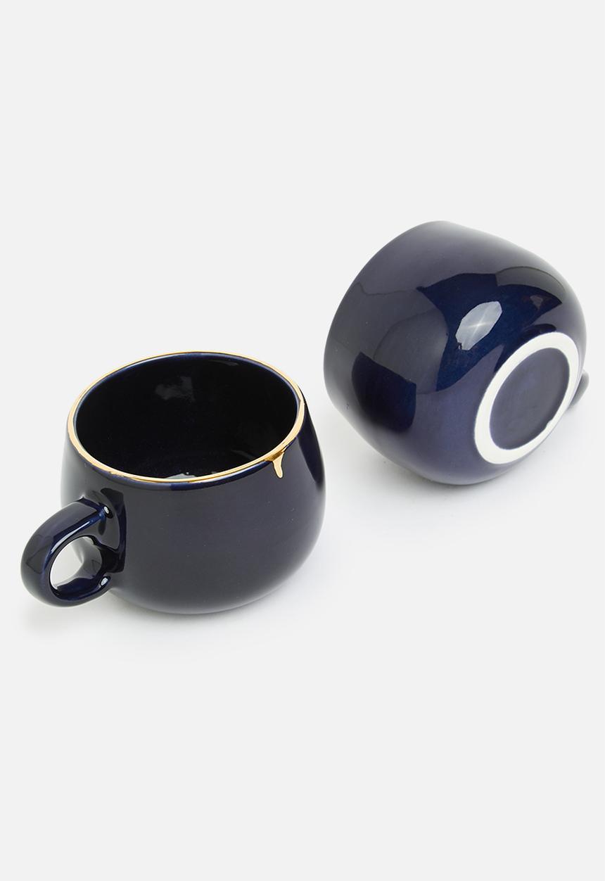 Urchin Art - Keston teacup set of 2 - midnight blue