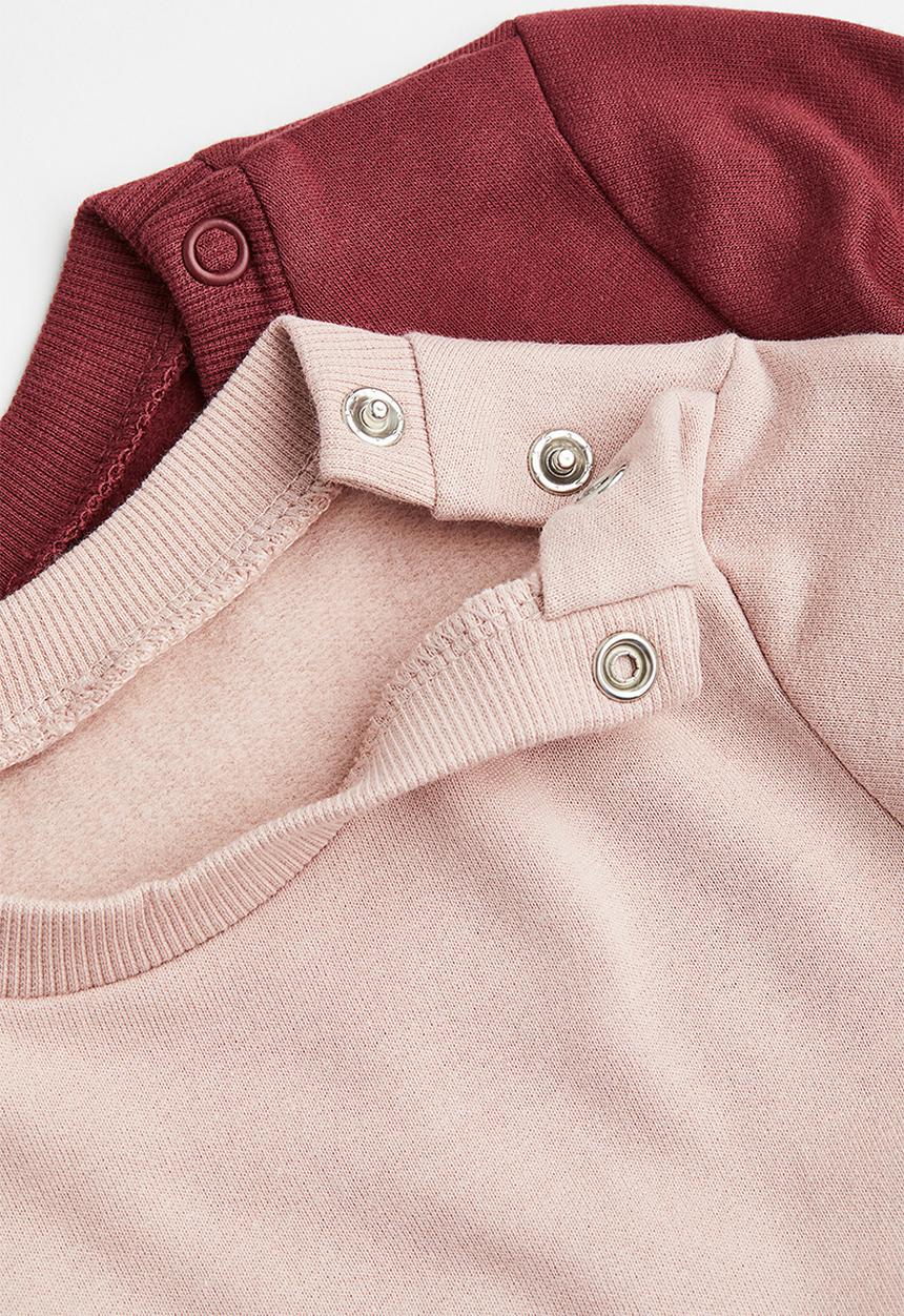 H&M - 2 Pack cotton sweatshirts - light pink & dark red