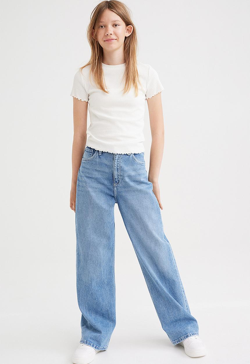 H&M - Wide high jeans - denim blue