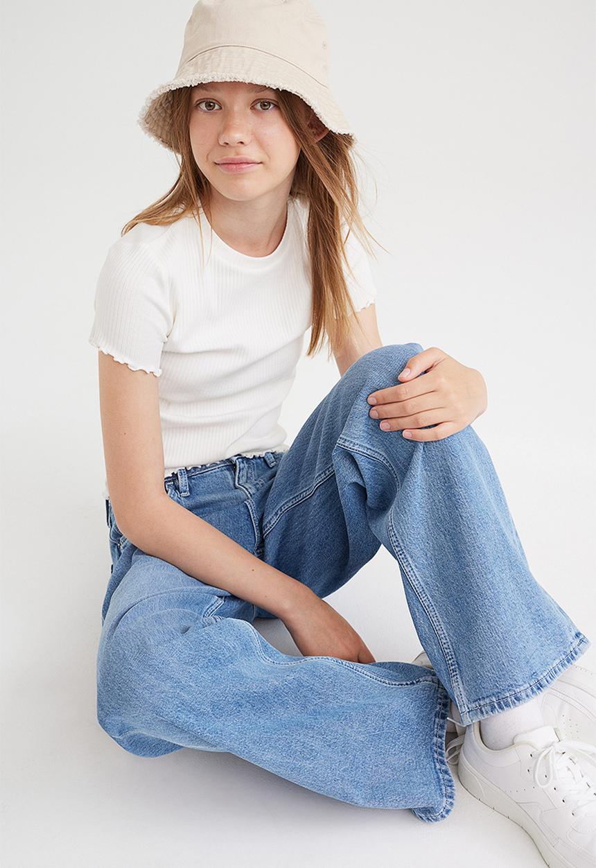 H&M - Wide high jeans - denim blue
