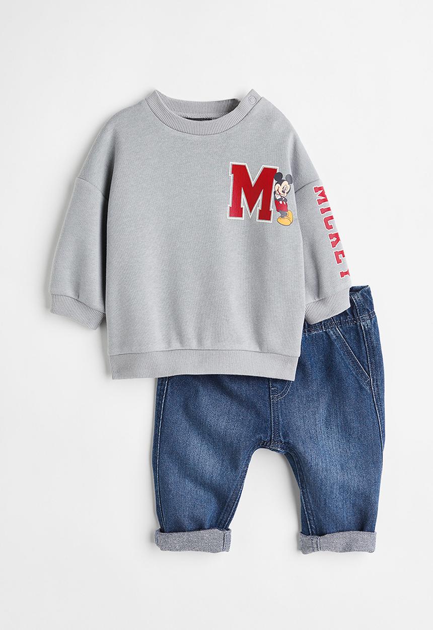 H&M - 2 Piece set - grey/mickey mouse