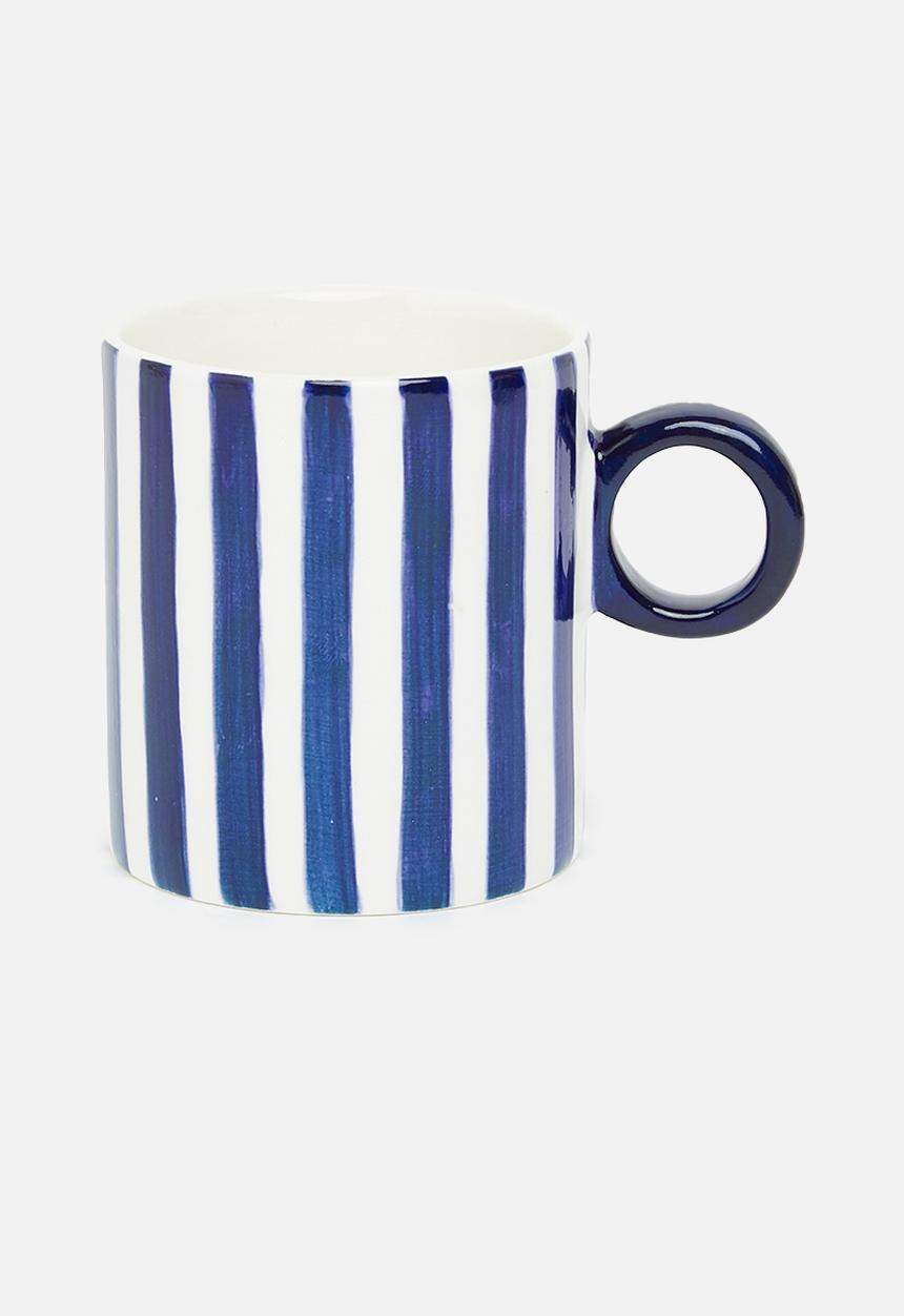 Urchin Art - Matt mug set of 2 - blue and white