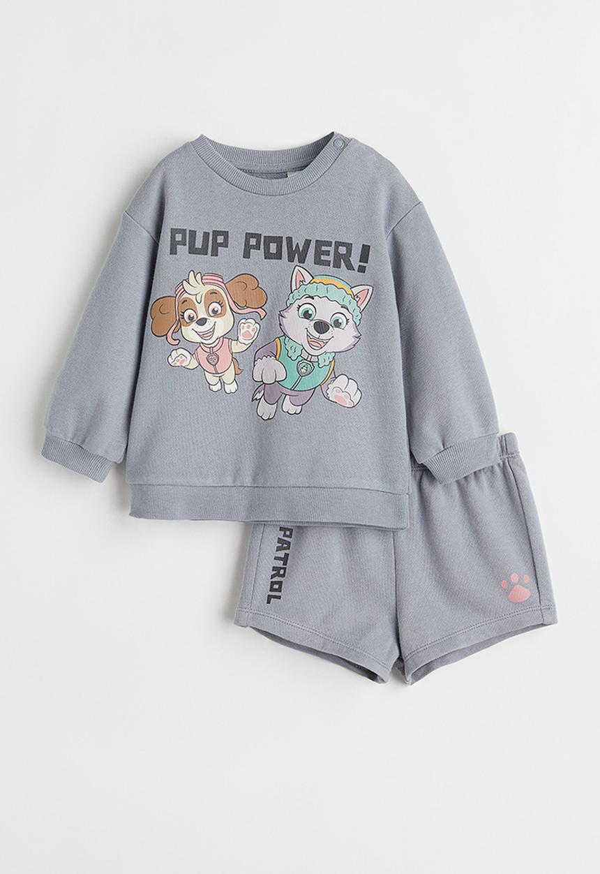 H&M - 2 Piece printed sweatshirt set - grey-blue/paw patrol