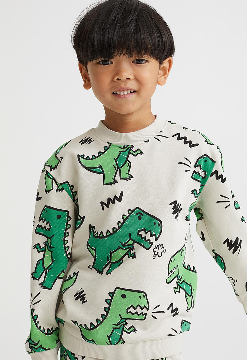 H&M - Sweatshirt - natural white/dinosaurs