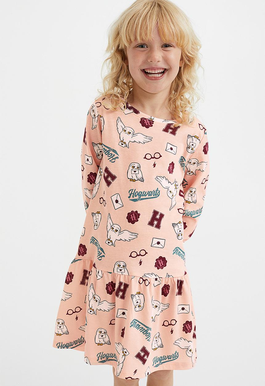H&M - Patterned cotton dress - light pink/harry potter