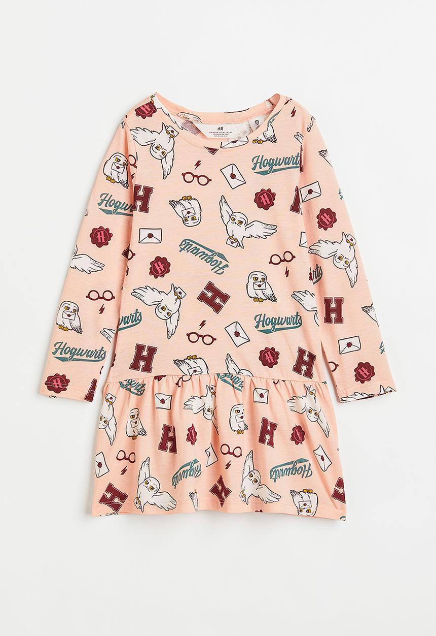 H&M - Patterned cotton dress - light pink/harry potter