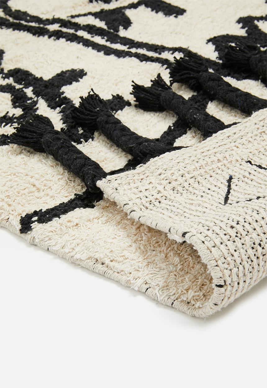 Sixth Floor - Looking tufted bath mat - black & white