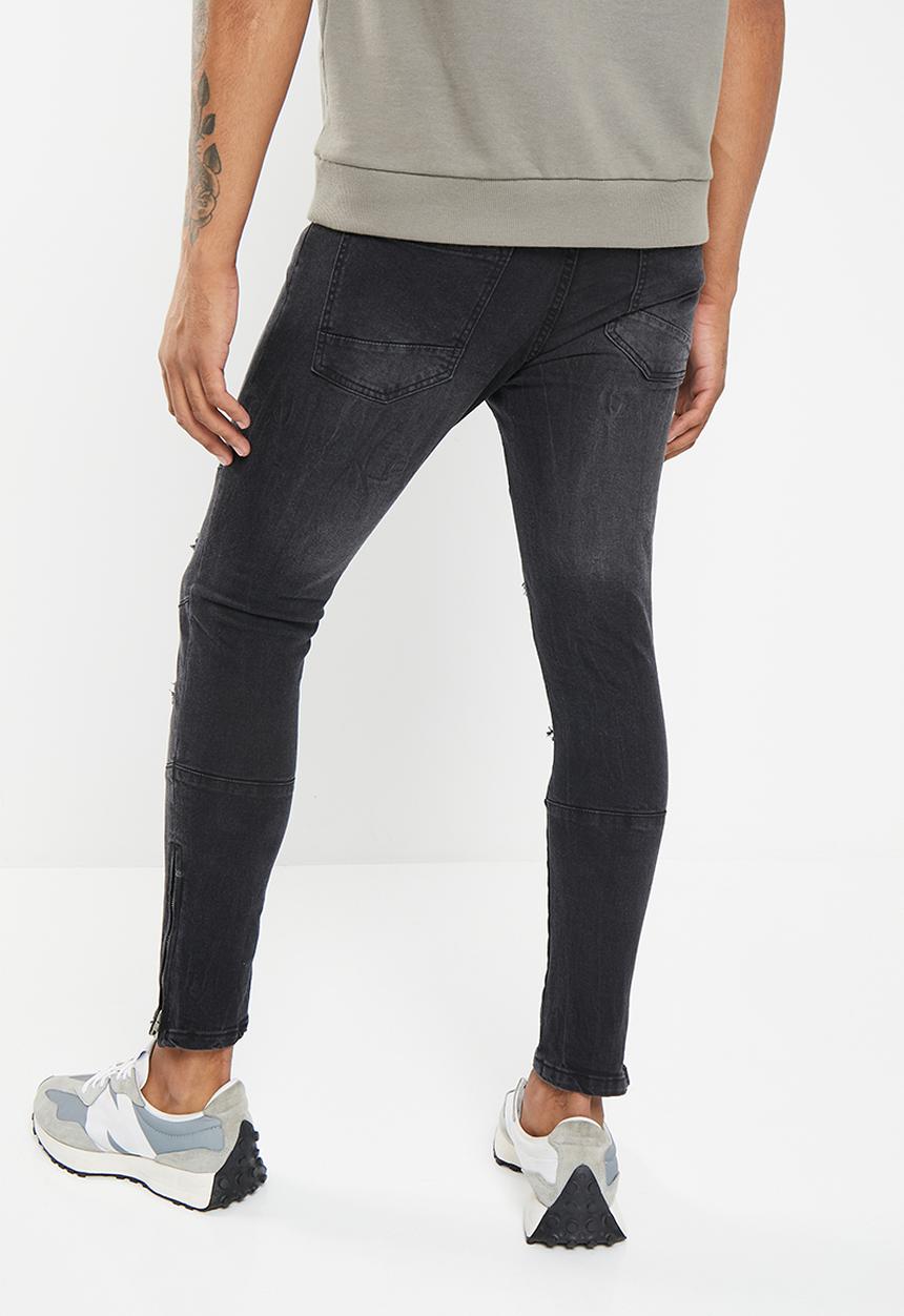 Brave Soul - Mjn lockwood knee panle skinny - black