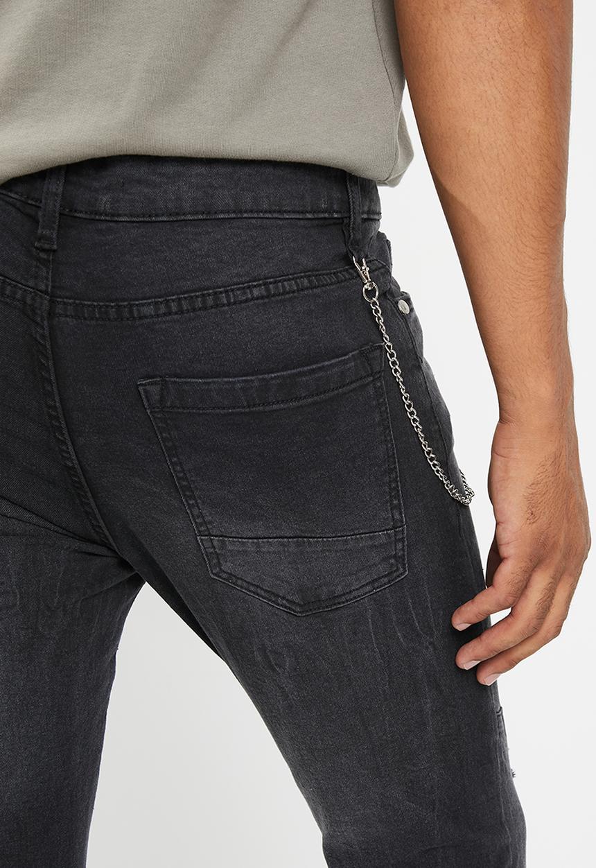 Brave Soul - Mjn lockwood knee panle skinny - black