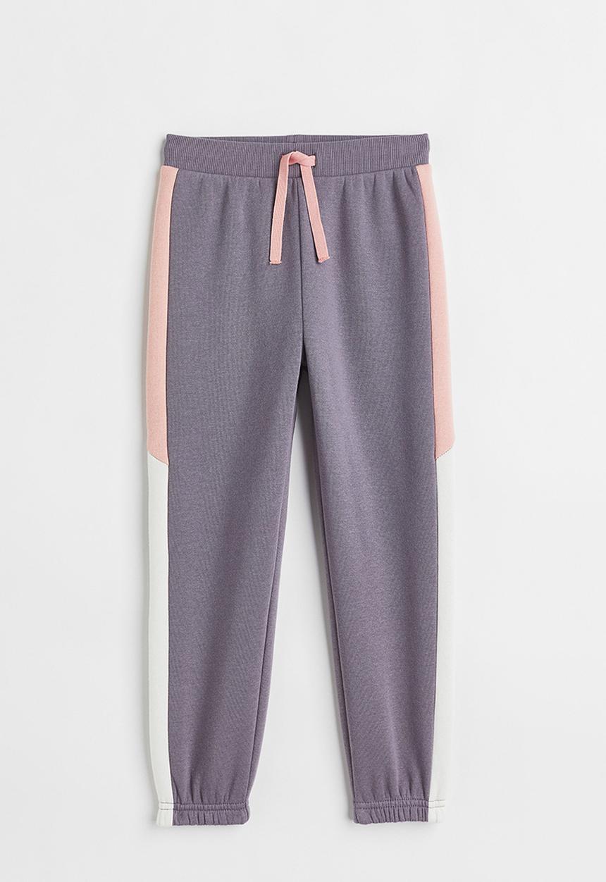 H&M - Joggers - mauve/block-coloured