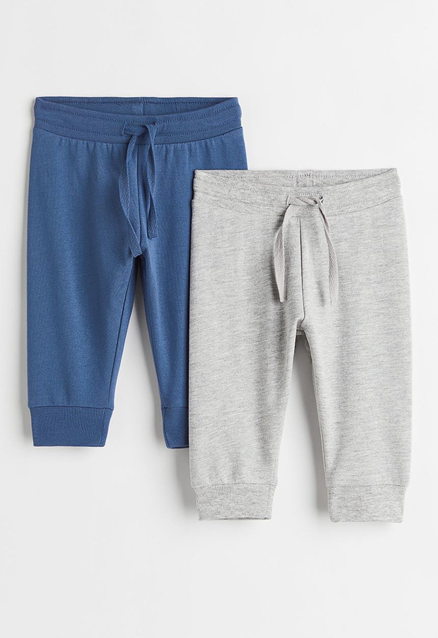 H&M - 2 Pack cotton joggers - blue/light grey marl