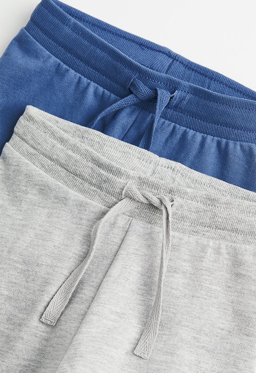 H&M - 2 Pack cotton joggers - blue/light grey marl