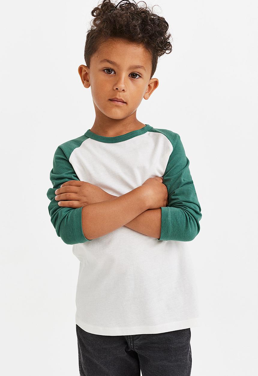 H&M - 3 Pack cotton jersey tops - white/green