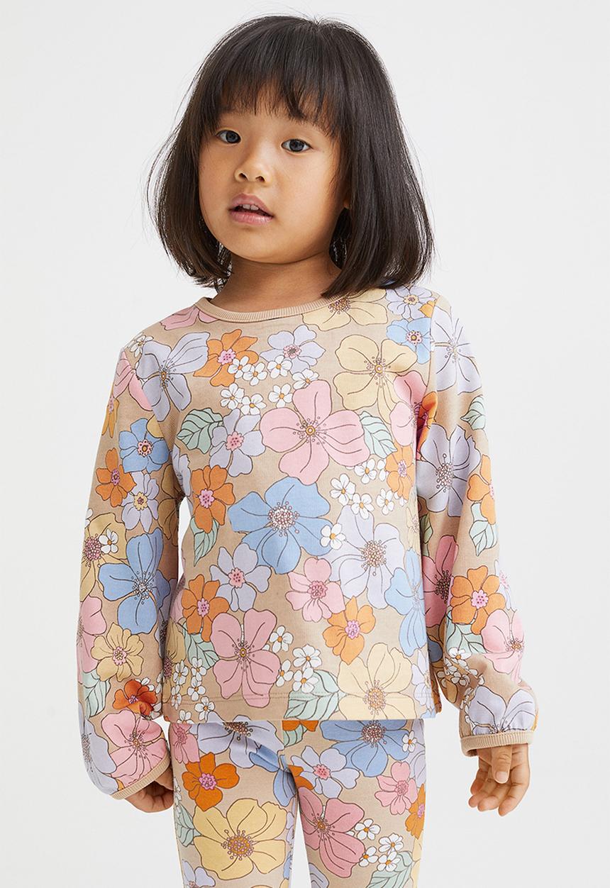 H&M - Cotton sweatshirt - beige/floral
