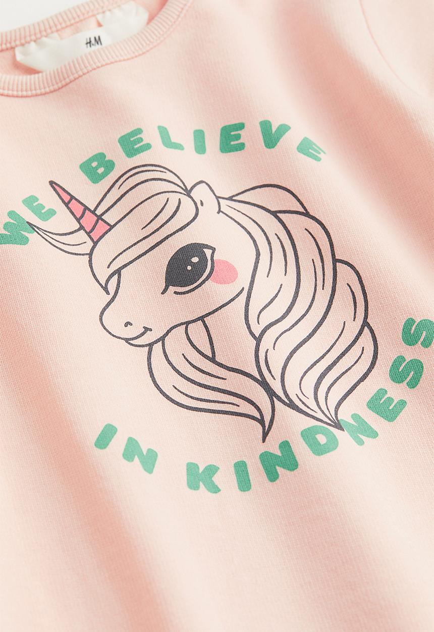 H&M - Cotton sweatshirt - light powder pink/unicorn