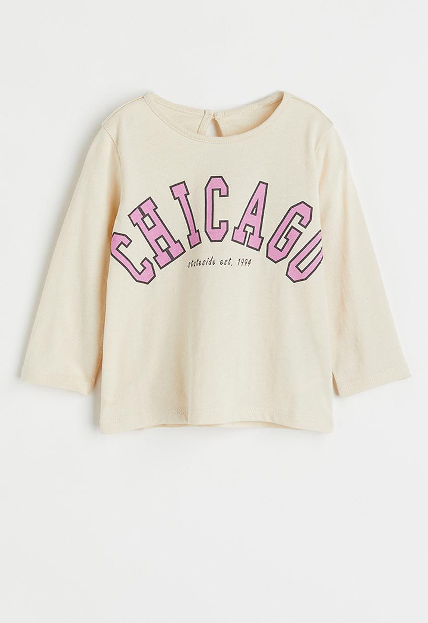 H&M - Printed top - cream/chicago
