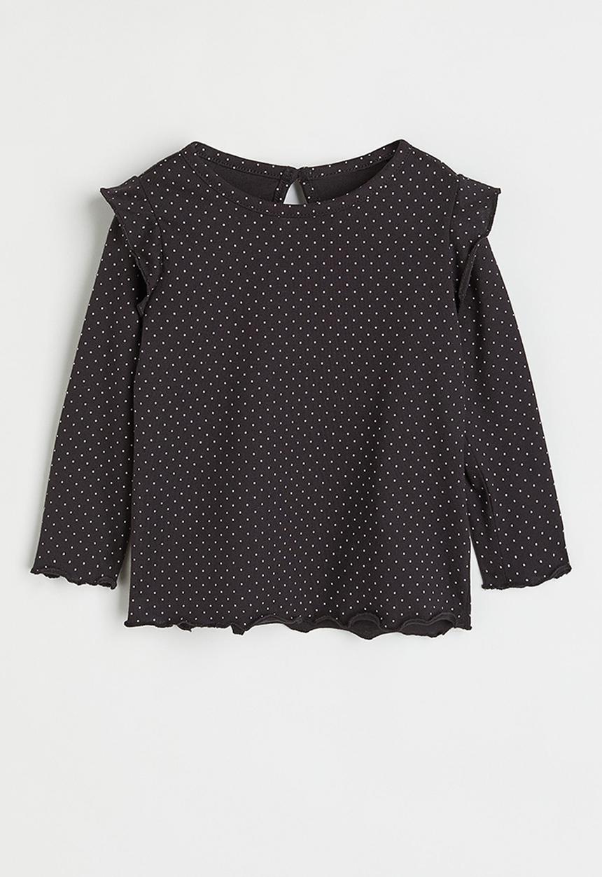 H&M - Printed top - dark grey/spotted