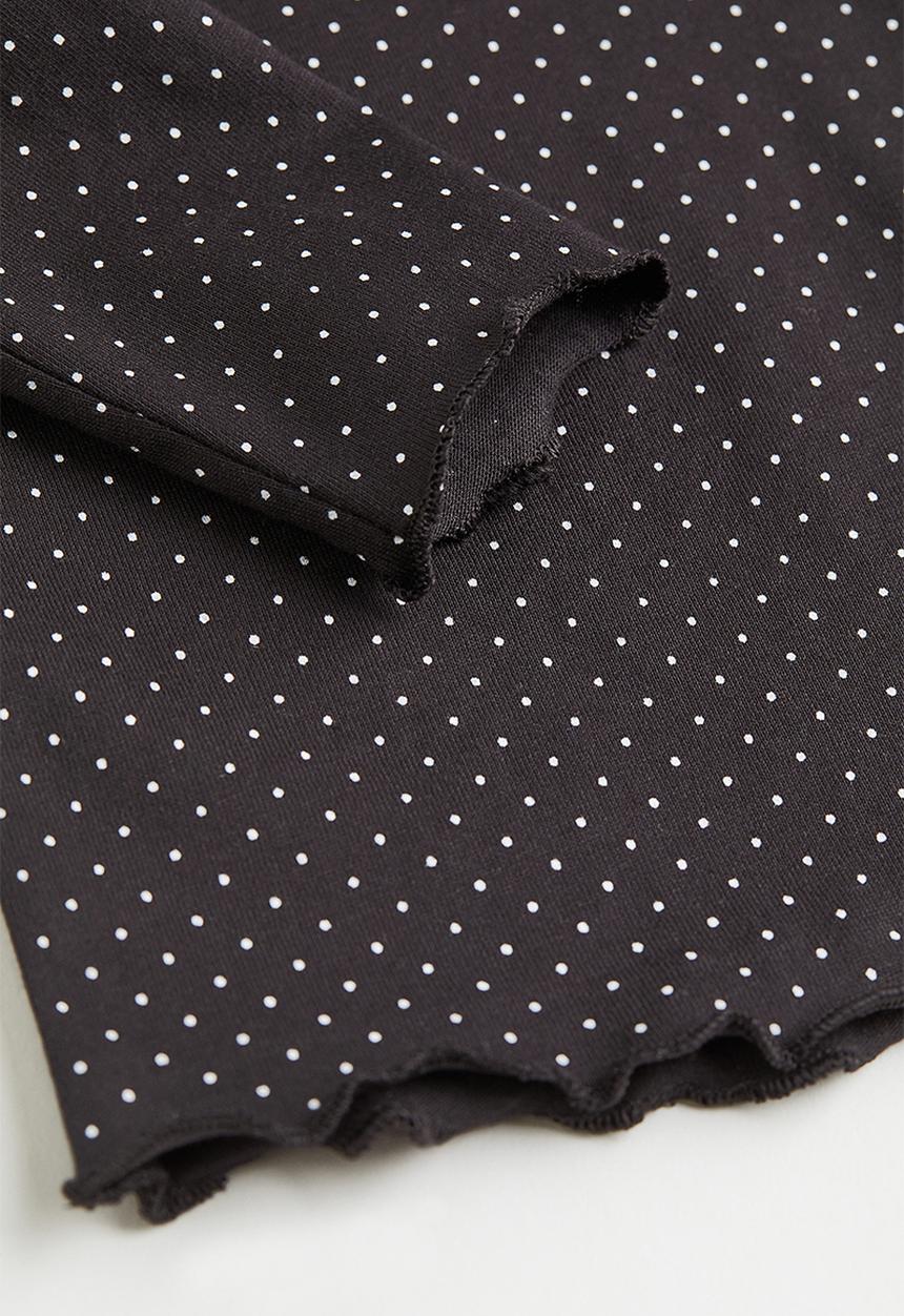 H&M - Printed top - dark grey/spotted