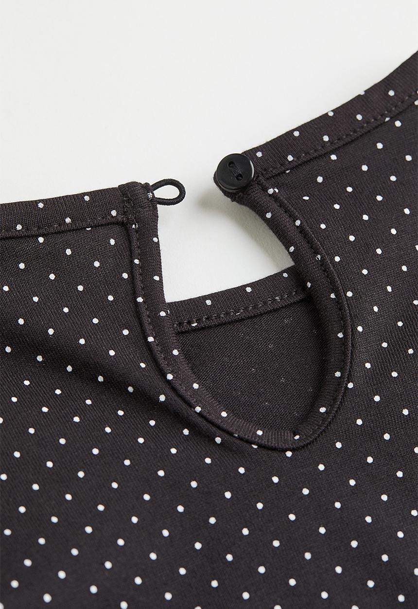 H&M - Printed top - dark grey/spotted