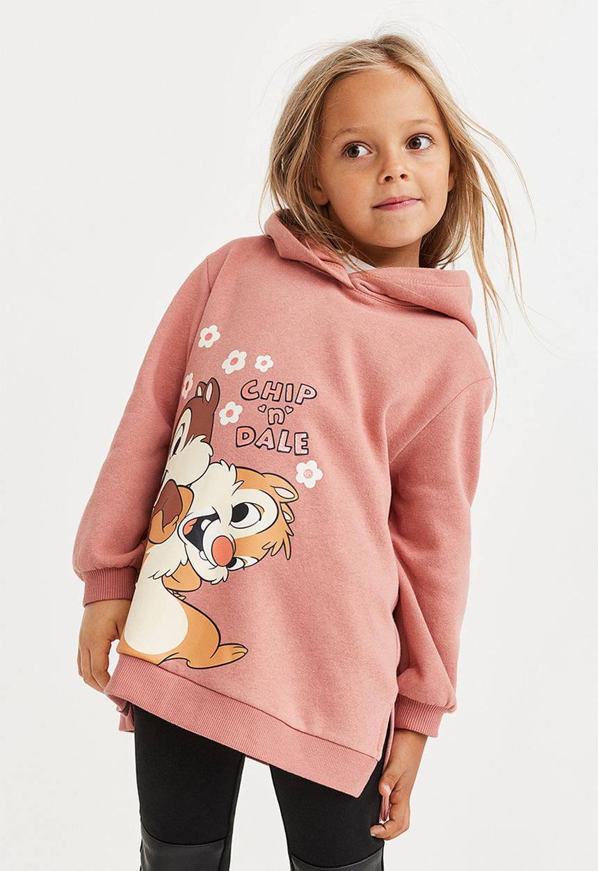 H&M - Printed hoodie - old rose/chip 'n' dale