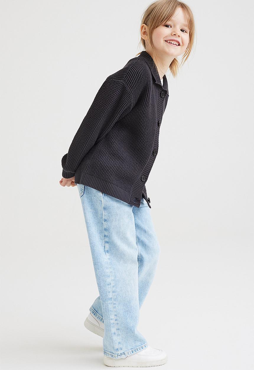 H&M - Cotton collared cardigan - dark grey
