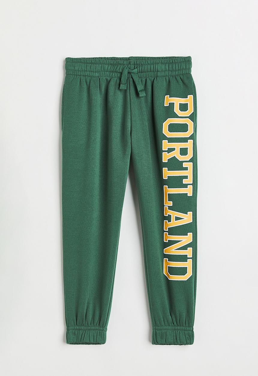 H&M - Printed joggers - green/portland