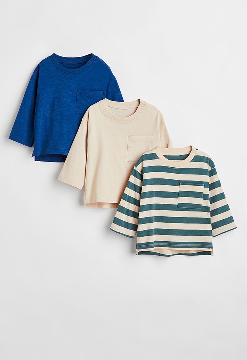 H&M - 3 Pack cotton jersey tops - multi