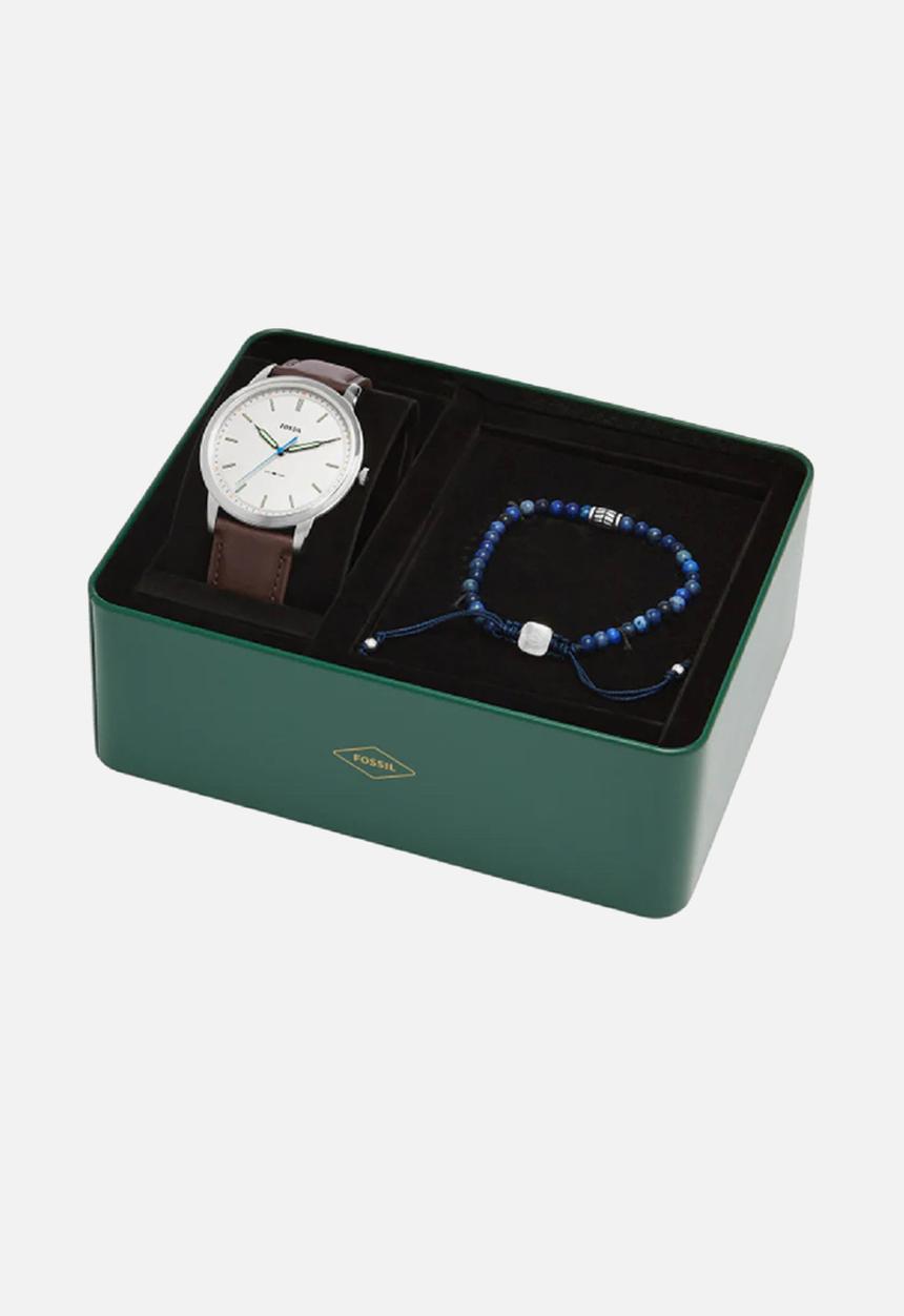 Fossil - The minimalist 3H- silver & brown