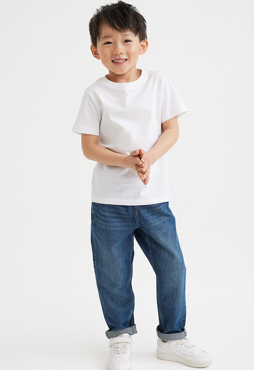 H&M - Relaxed fit denim joggers - dark denim blue