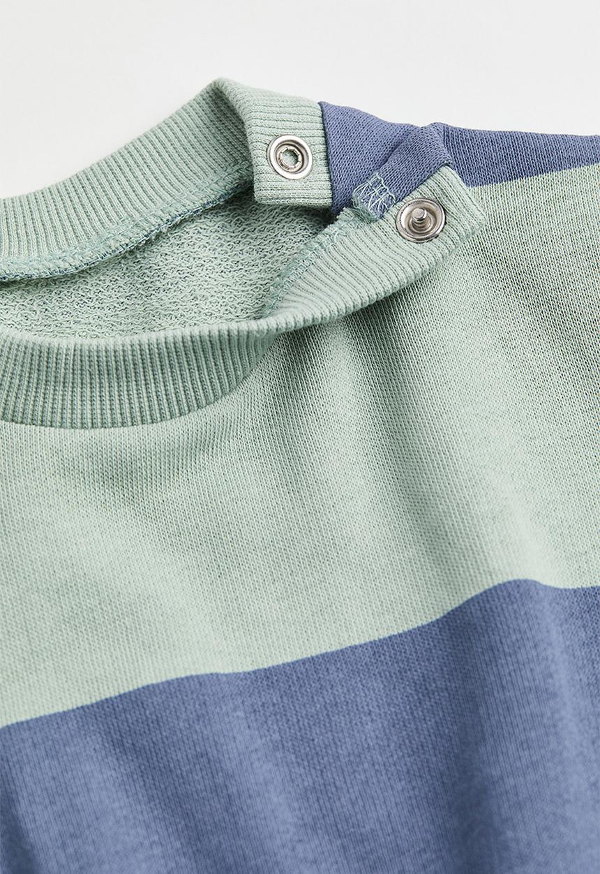 H&M - Cotton sweatshirt - light green/striped