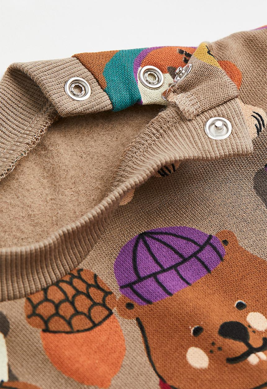 H&M - 2 Piece sweatshirt set - light brown/animal campers