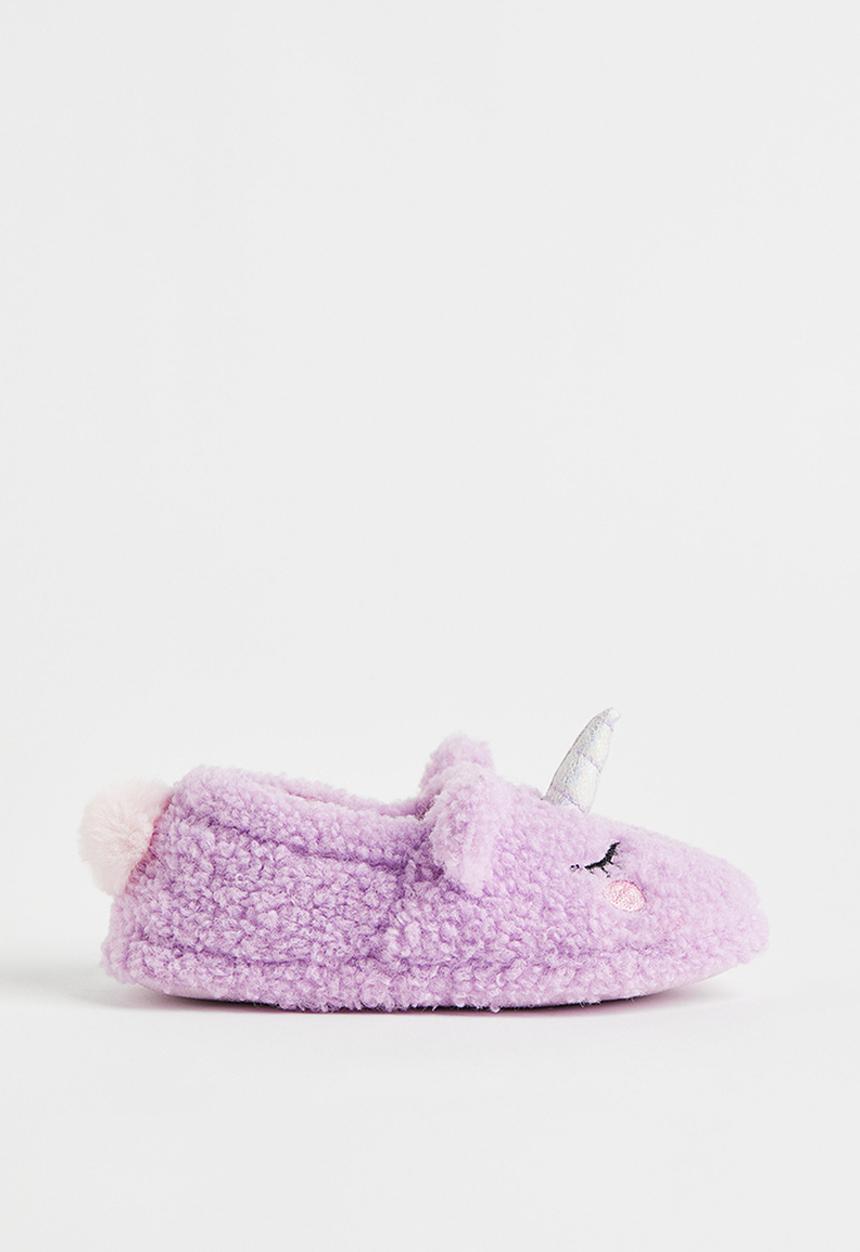 H&M - Soft teddy slippers - purple/unicorn