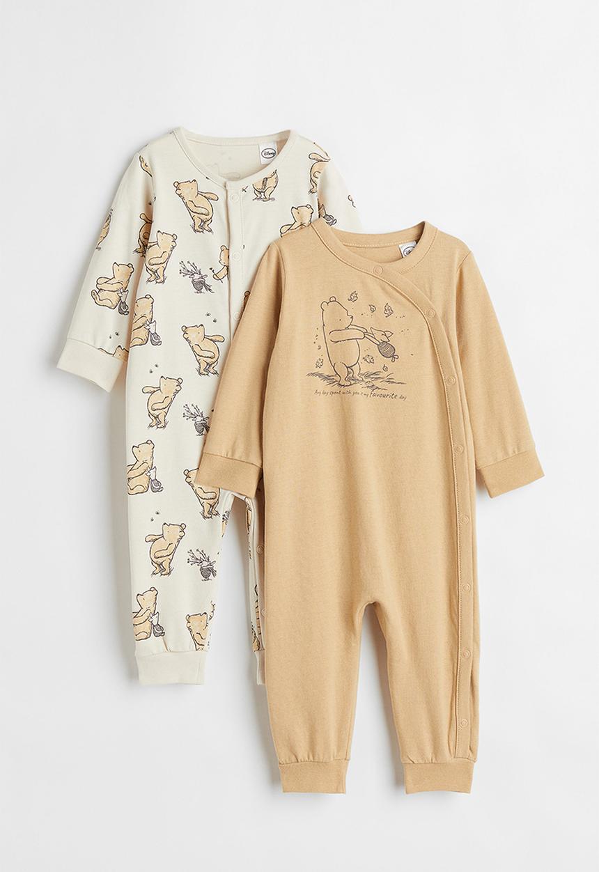 H&M - 2 Pack printed pyjamas - yellow/winnie the pooh