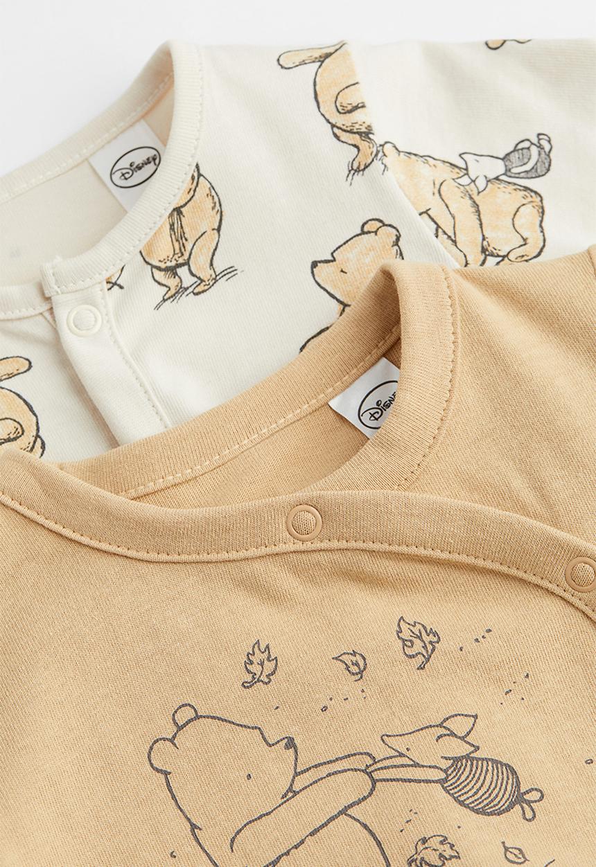 H&M - 2 Pack printed pyjamas - yellow/winnie the pooh