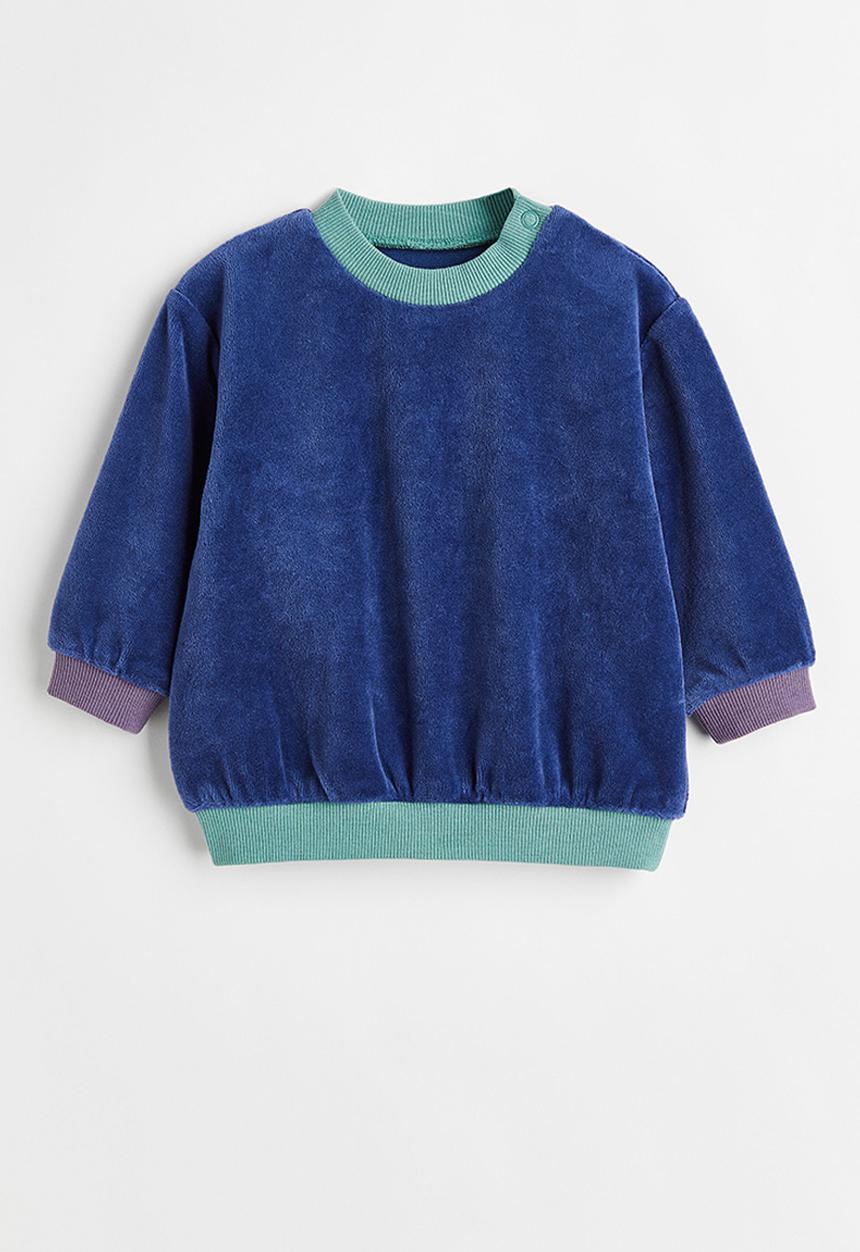 H&M - Velour top - bright blue
