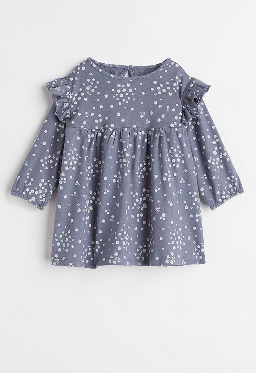 H&M - Patterned flounced dress - blue/floral