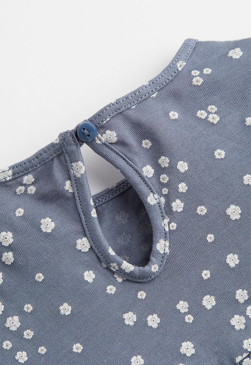 H&M - Patterned flounced dress - blue/floral