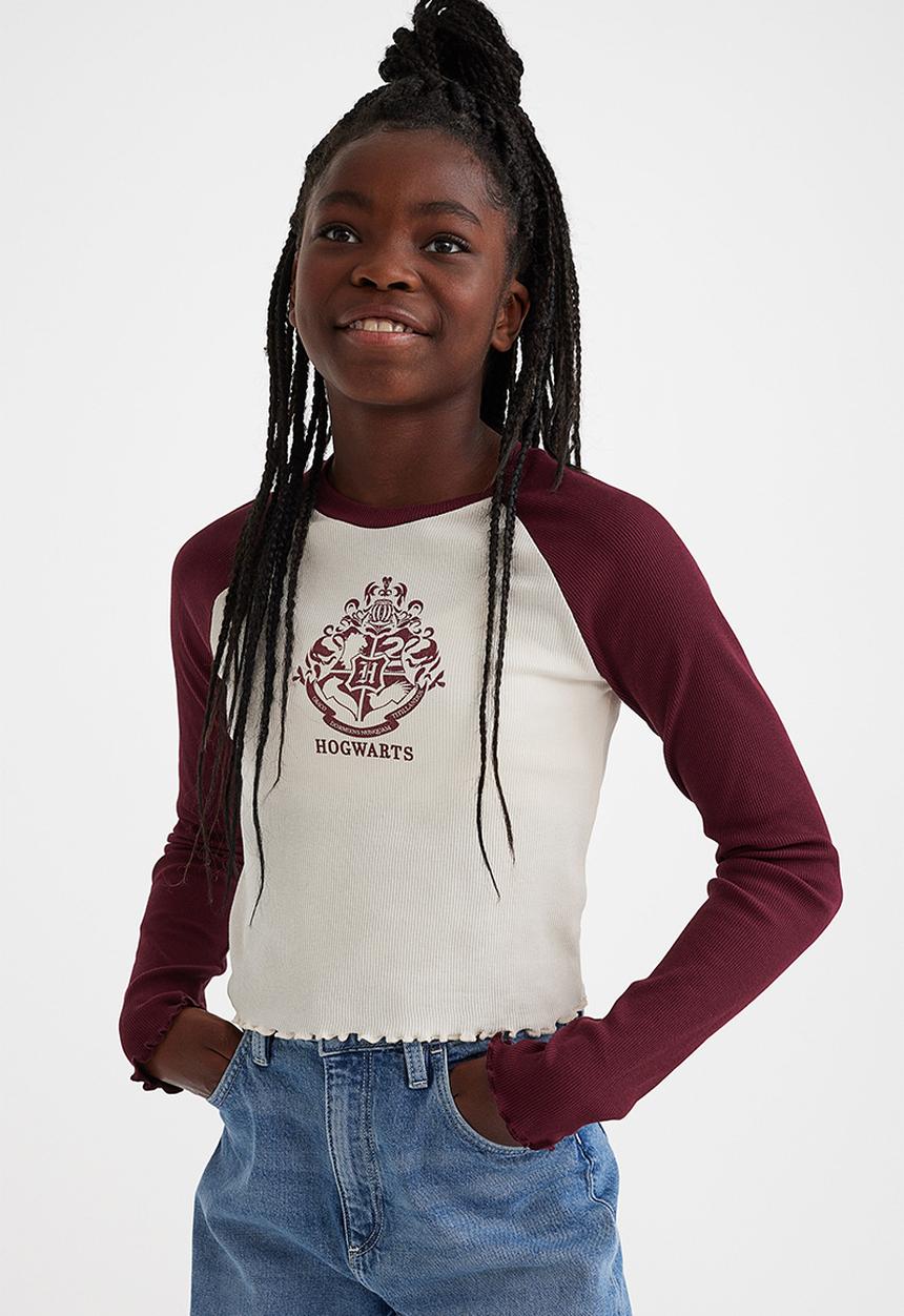 H&M - Printed jersey top - dark red/harry potter